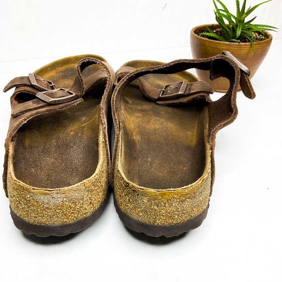 Men’s BIRKENSTOCKS Brown Leather Sandals with Buckles - Picture 5 of 7